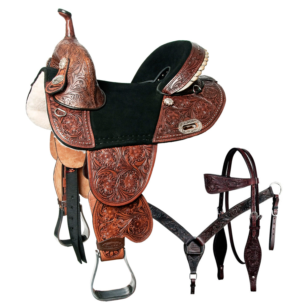 Hilason Western Horse Saddle Treeless American Leather Trail Barrel Tack