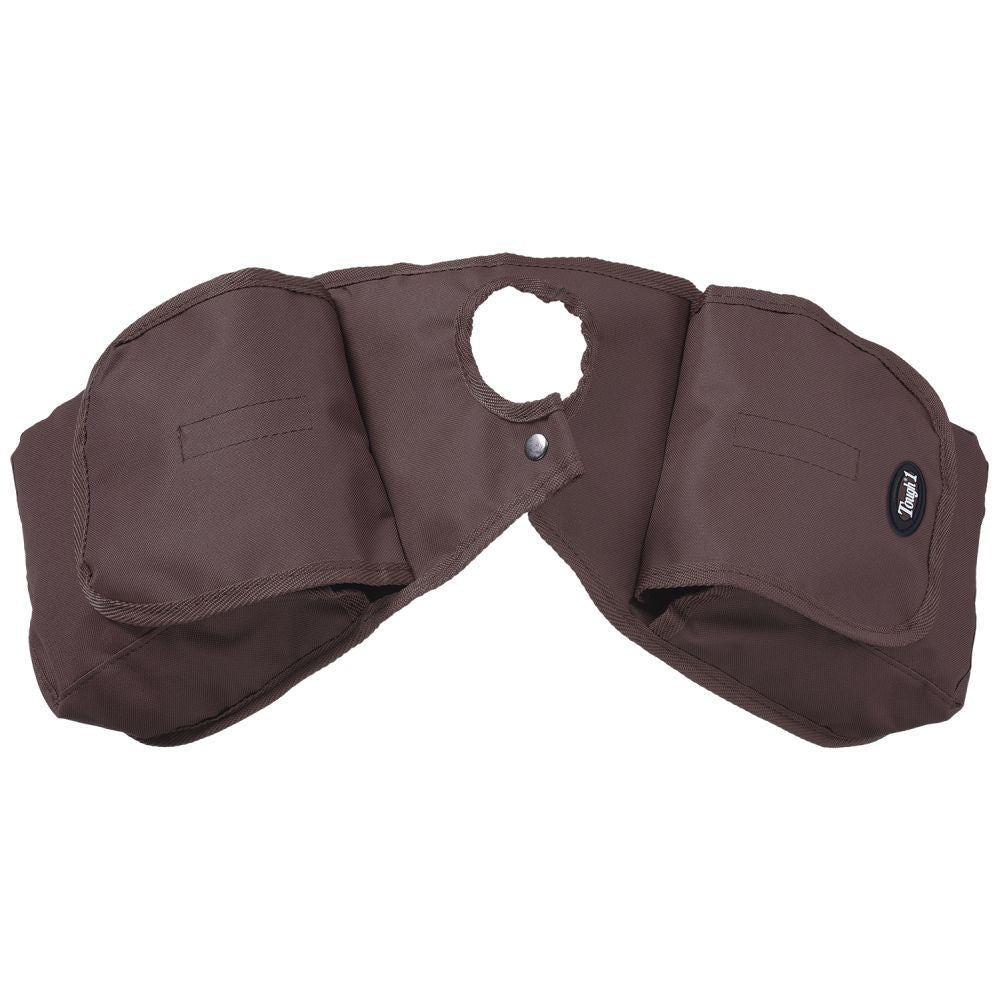 7" X 8" Tough 1 Heavy Denier Nylon Durable Pommel Bag W/ 2" Gusset Brown