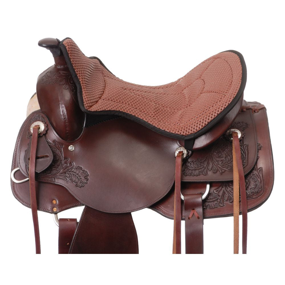 Tough 1 Air Flow Western Horse Saddle Seat Cushion For Comfortable Ride Brown