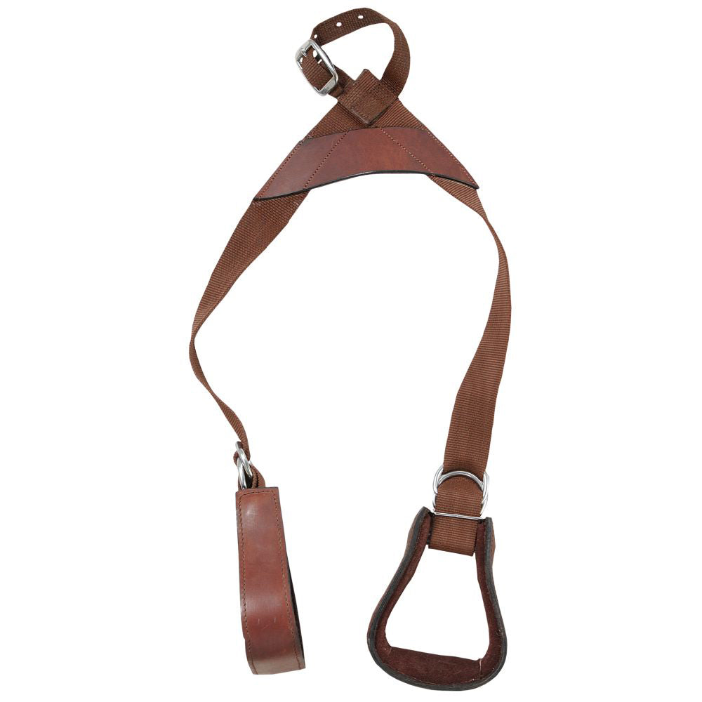 Tough 1 Kids Nylon Slip On Stirrup Set Leather Covered Saddle Stirrups Brown