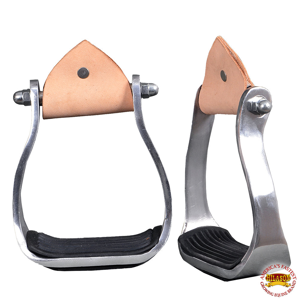HILASON Horse Western Saddle Stirrup Aluminum Rubber Pad Pair 3" Neck | Stirrups Ergonomic for Riders