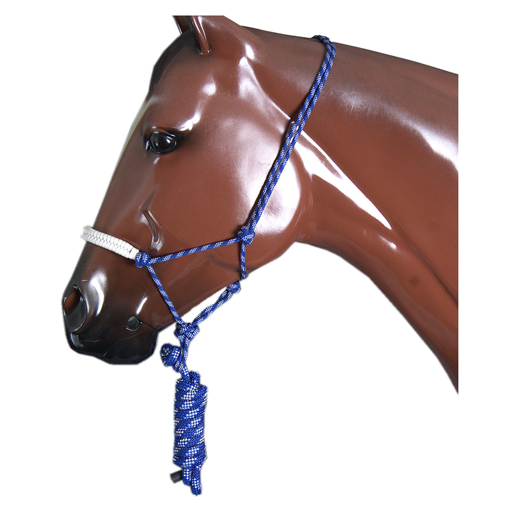 HILASON Western Horse Poly Rope Tied Adjustable Halter 8 Ft Lead