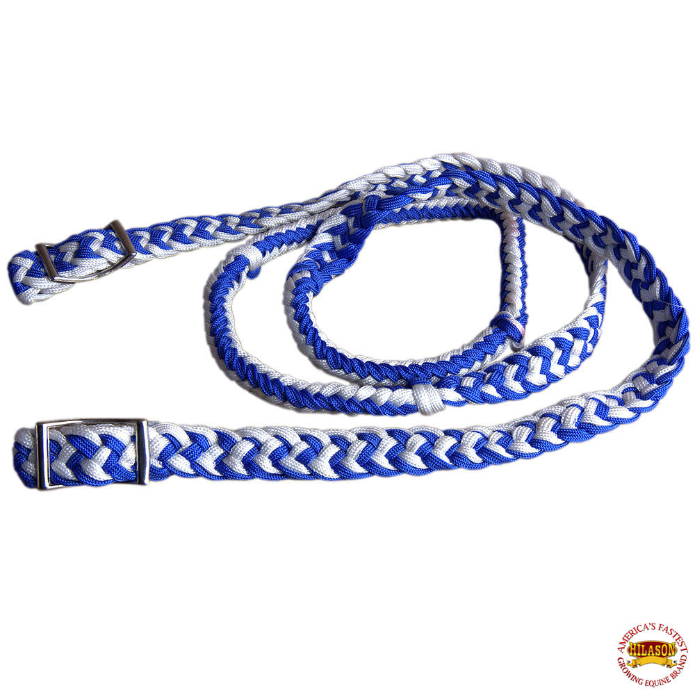 Hilason Braided Poly Barrel Racing Contest Reins Flat 1" X 8Ft Purple