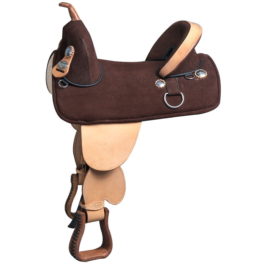 HILASON Treeless Western Trail Barrel Racing American Leather Saddle | Horse for Horses