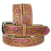 HILASON Western Genuine Leather Belt for Men Women Cowboy Cowgirl Handmade Unisex Full Grain Heavy Duty Floral Tooled