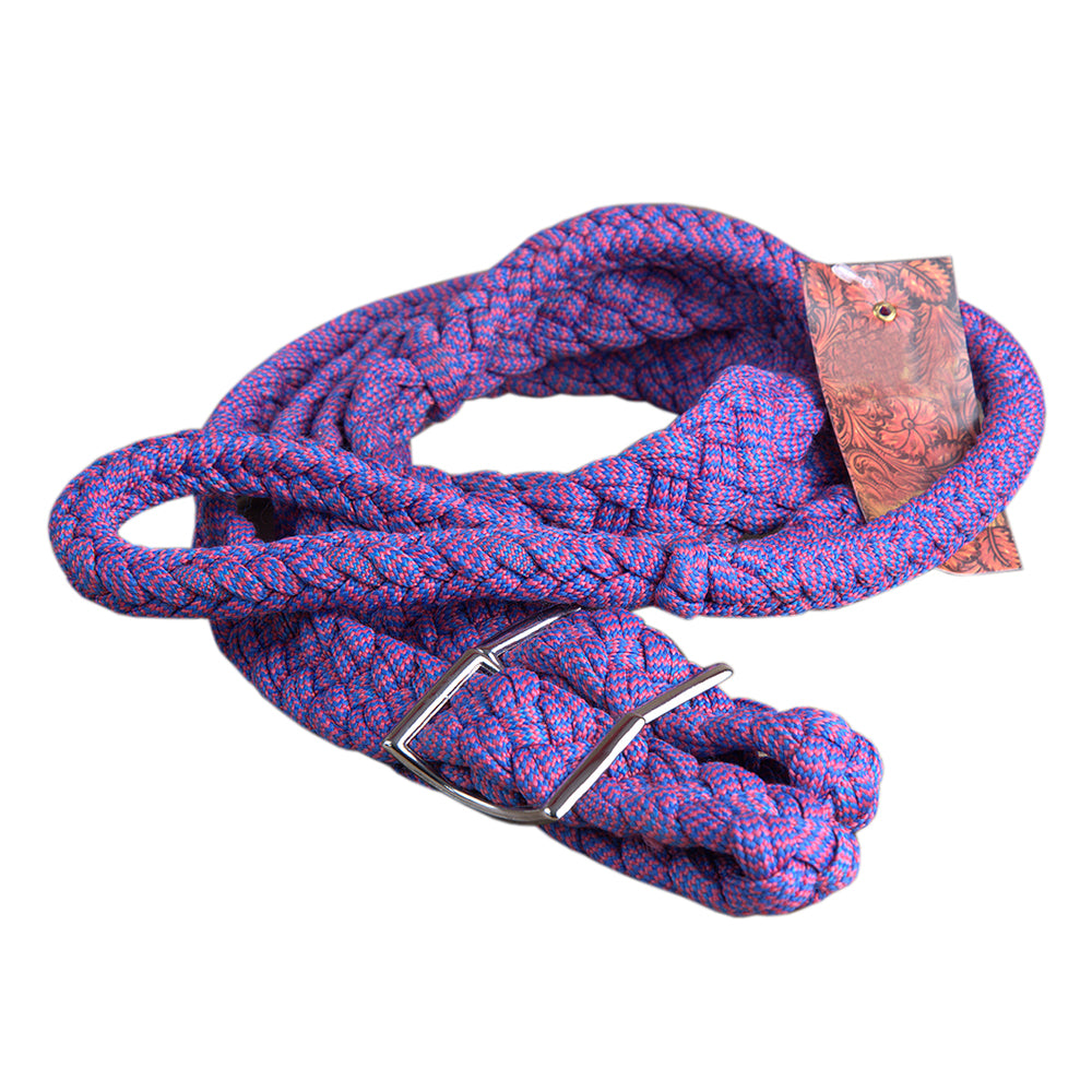 1" X 8 Ft. Hilason Braided Poly Barrel Racing Contest Flat Reins Multicolor