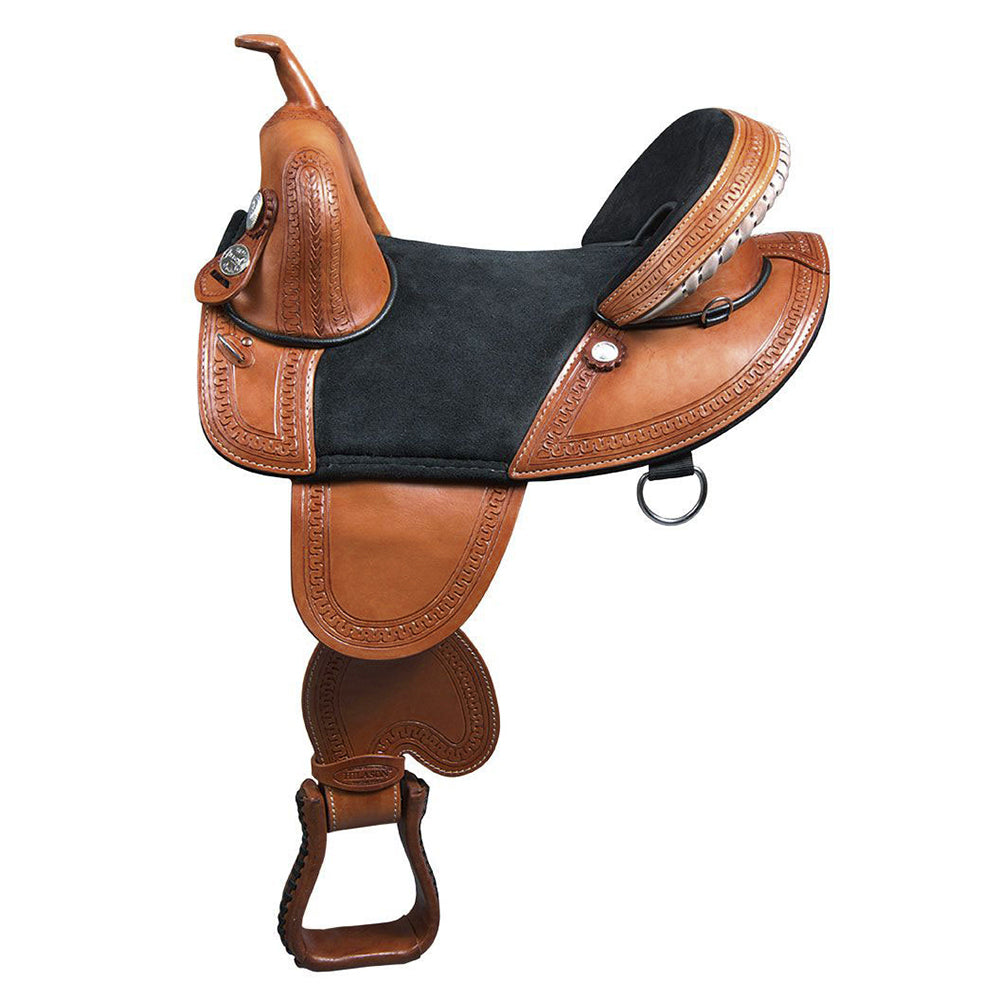 HILASON Western Treeless Trail Racing Genuine American Leather Saddle | Horse for Horses