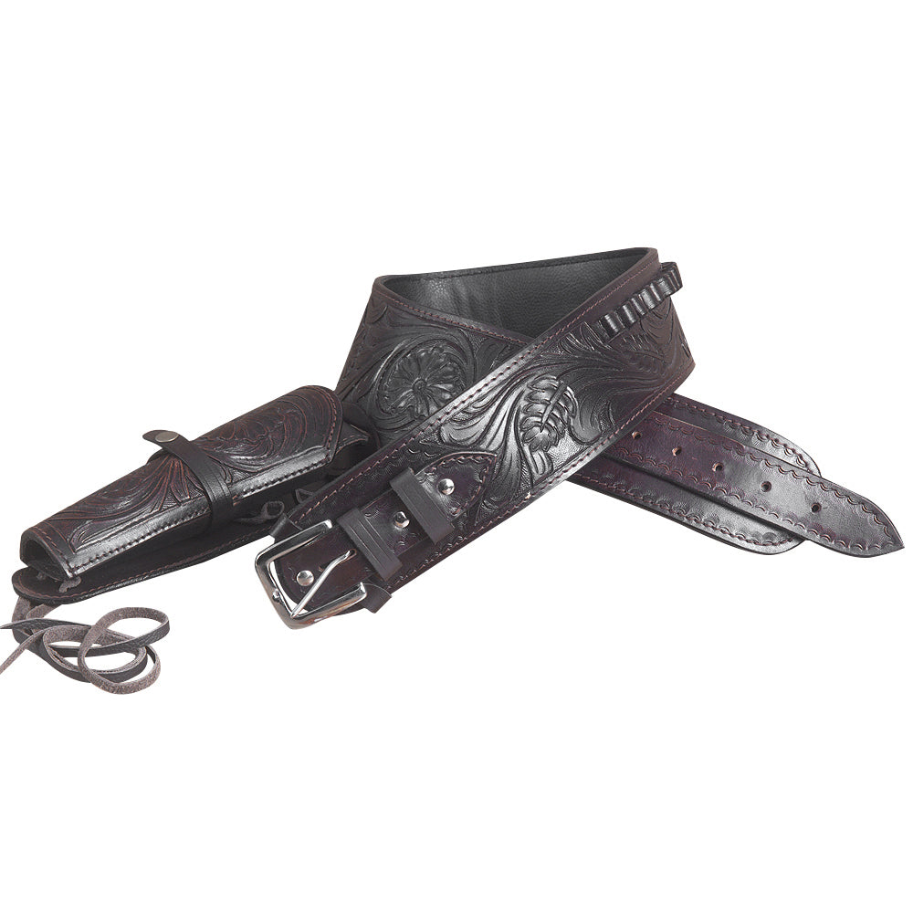 48 In Hilason Western Right Hand Gun Holster Rig 44/45 Cal Leather Cowboy