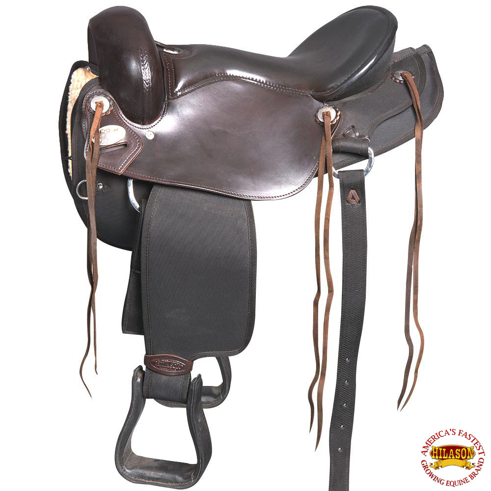 Hilason Gaited Western Trail Pleasure Endurance American Leather Saddle Dark Brown