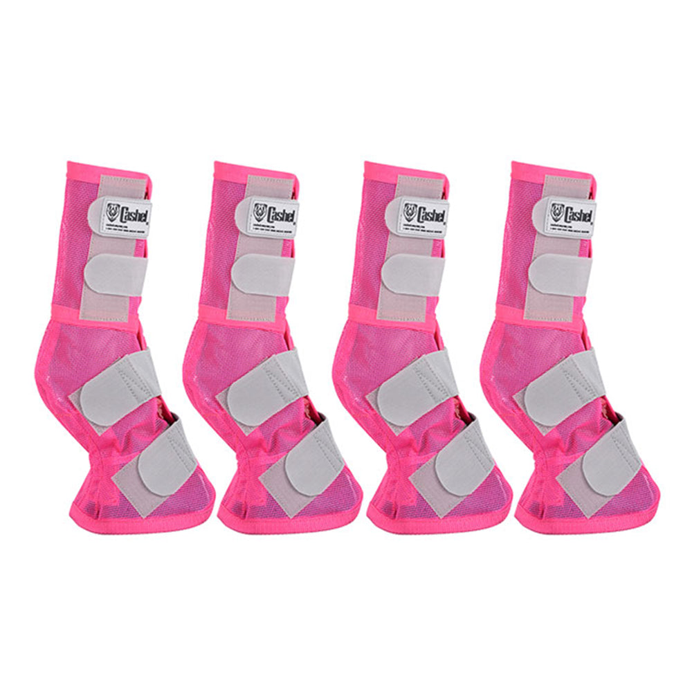 4 Pack Cashel Fly Warmblood Horse Leg Guard Cool Mesh Boots Pink