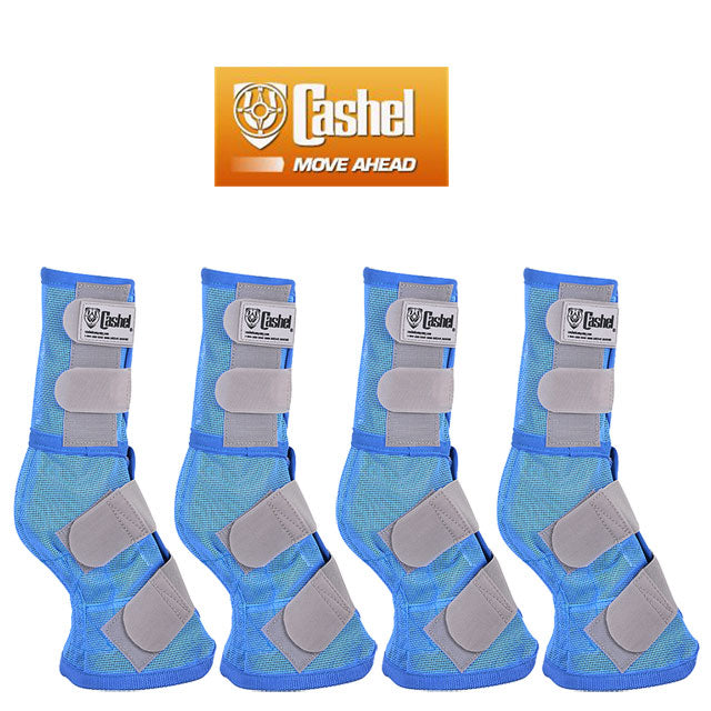 4 Pack Cashel Fly Arab Horse Leg Guard Cool Mesh Boots Blue