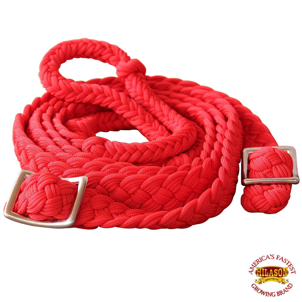 HILASON Braided Poly Barrel Racing Contest Rein Flat 1" X 8Ft Teal / Brown | Barrel Horse Reins | Racing Reins | Contest Reins | Western Reins | Barrel Reins for Horses | Weaver Barrel Reins