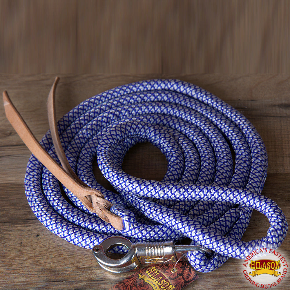 9 Feet Hilason Horse Riding Nylon Round Lead Rope Blue