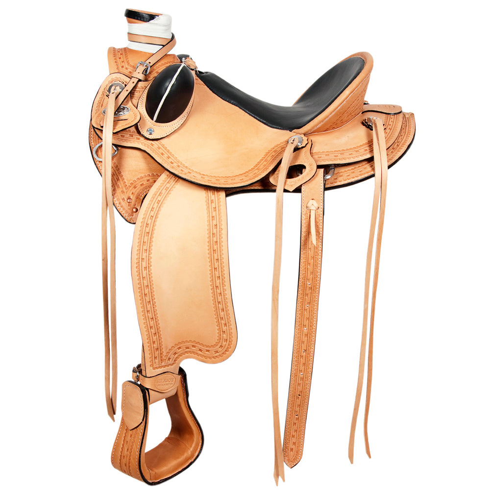 HILASON Western Horse Wade Saddle American Leather Ranch Roping Tan | Hand Tooled & For Horses