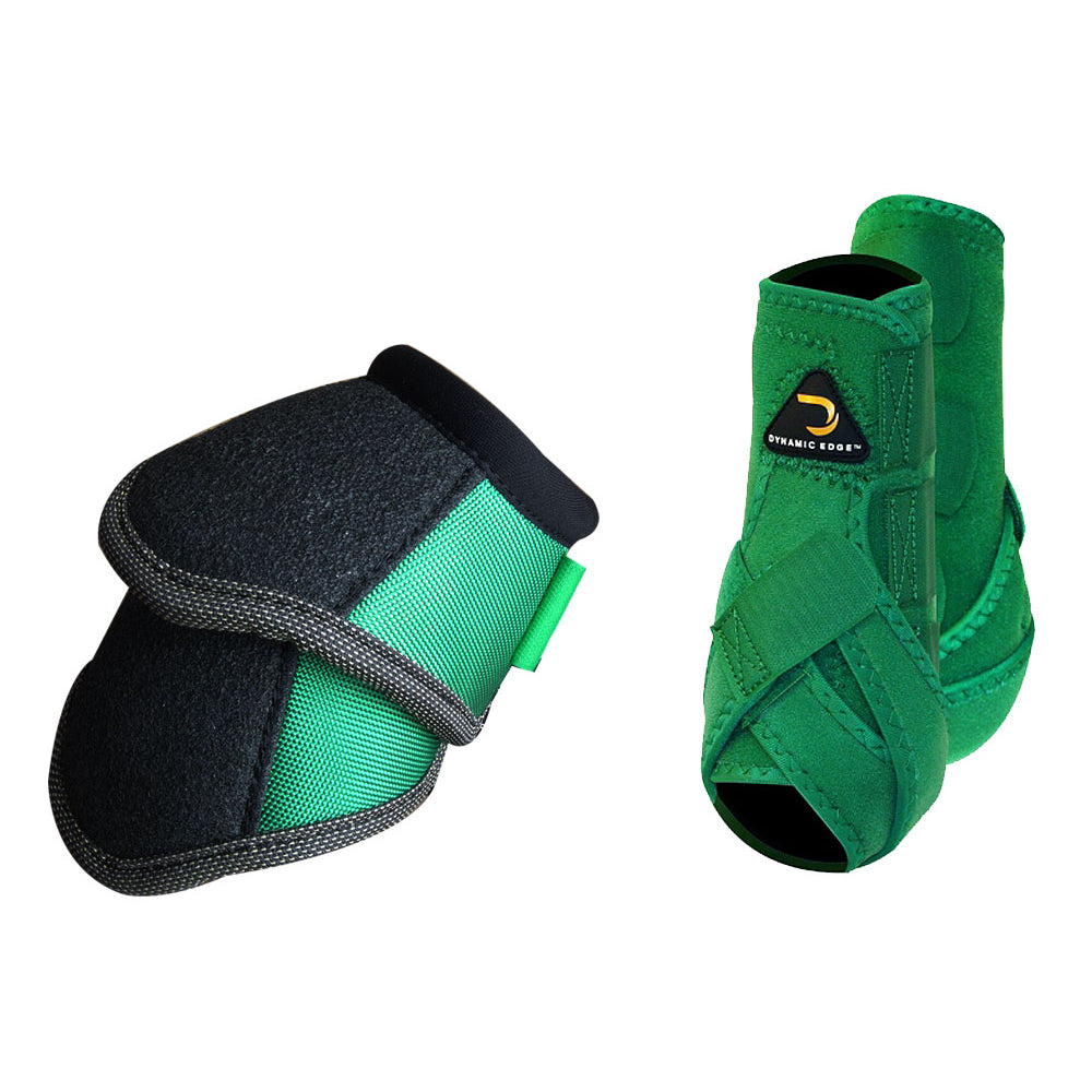 Cactus Dynamic Edge Horse Front Leg Sport Bell Boots Pair Combo Green