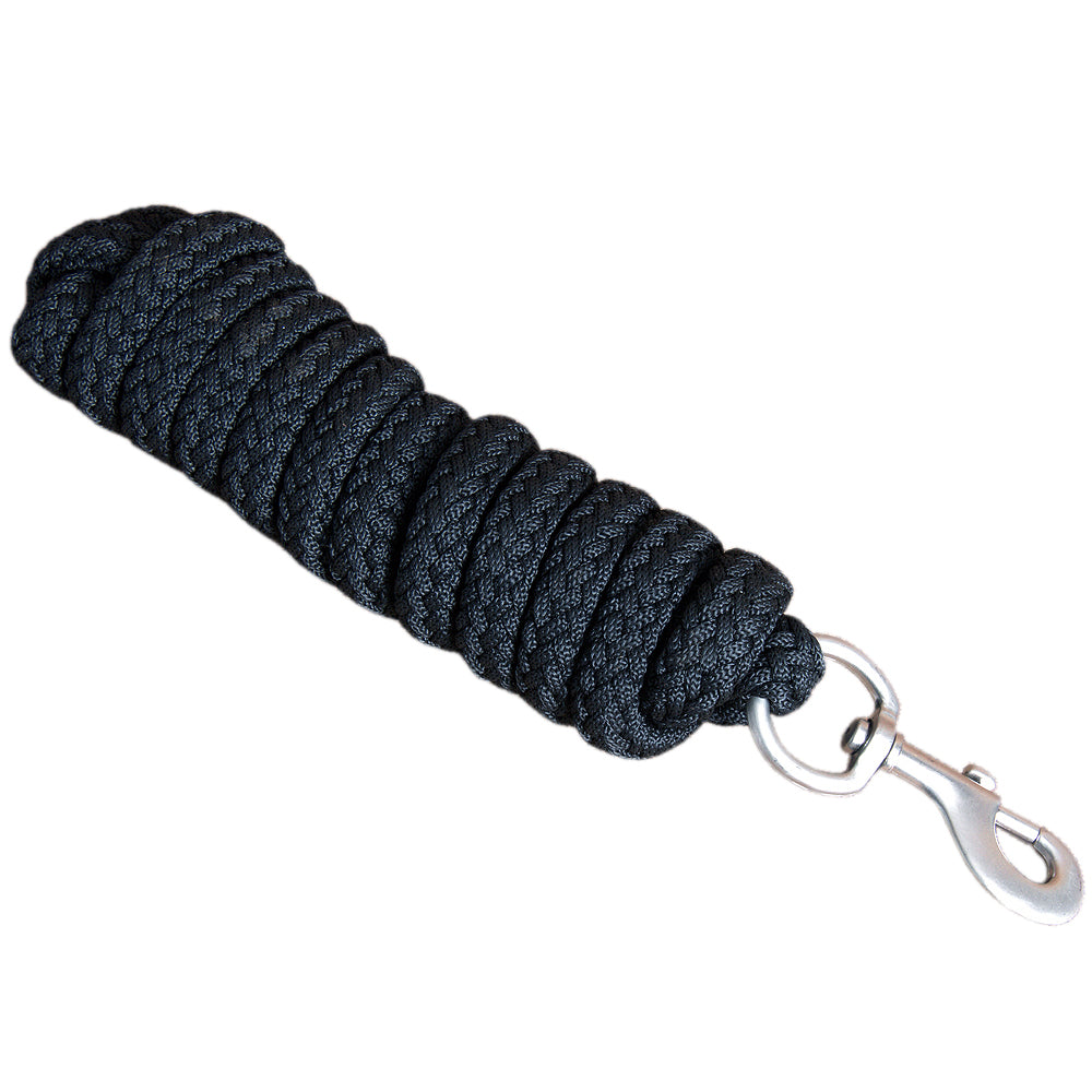 HILASON Horse Riding Poly Lead Rope 1/4" X 9 Ft. Black| Lead Ropes for Horses| Horse Lead Rope | Lead Rope | Horse Lead | Rope for Horses