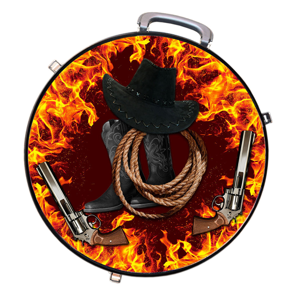 Medium 4 Rope Capacity Can with Attractive Printed Genuine Leather Trim Storage Canister Unique Durable Solution Gift