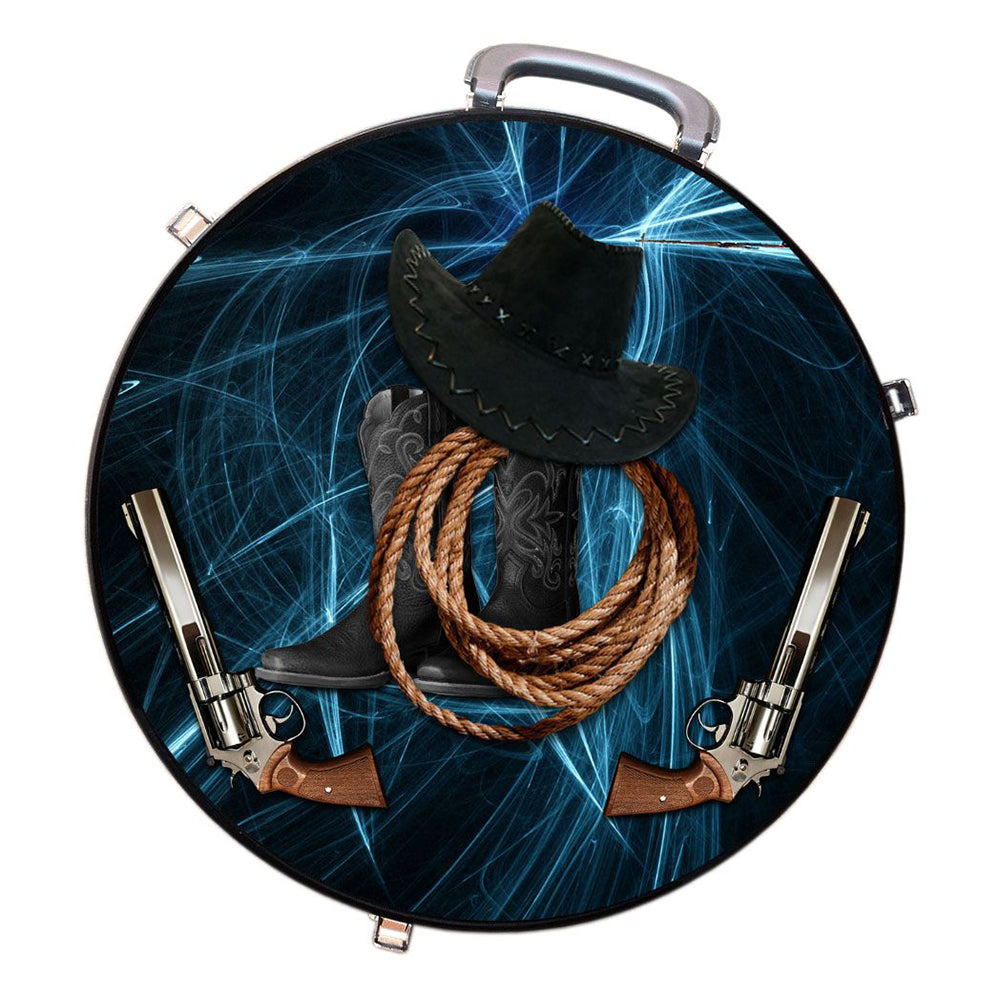 Medium 4 Rope Capacity Can with Attractive Printed Genuine Leather Trim Storage Canister Unique Durable Solution Gift