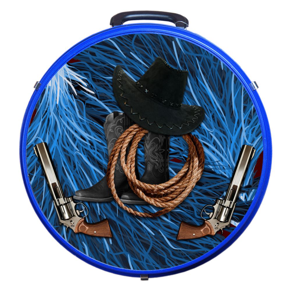 Hilason Medium 4 Rope Capacity Rope Can With Attractive Printed Genuine Leather Trim