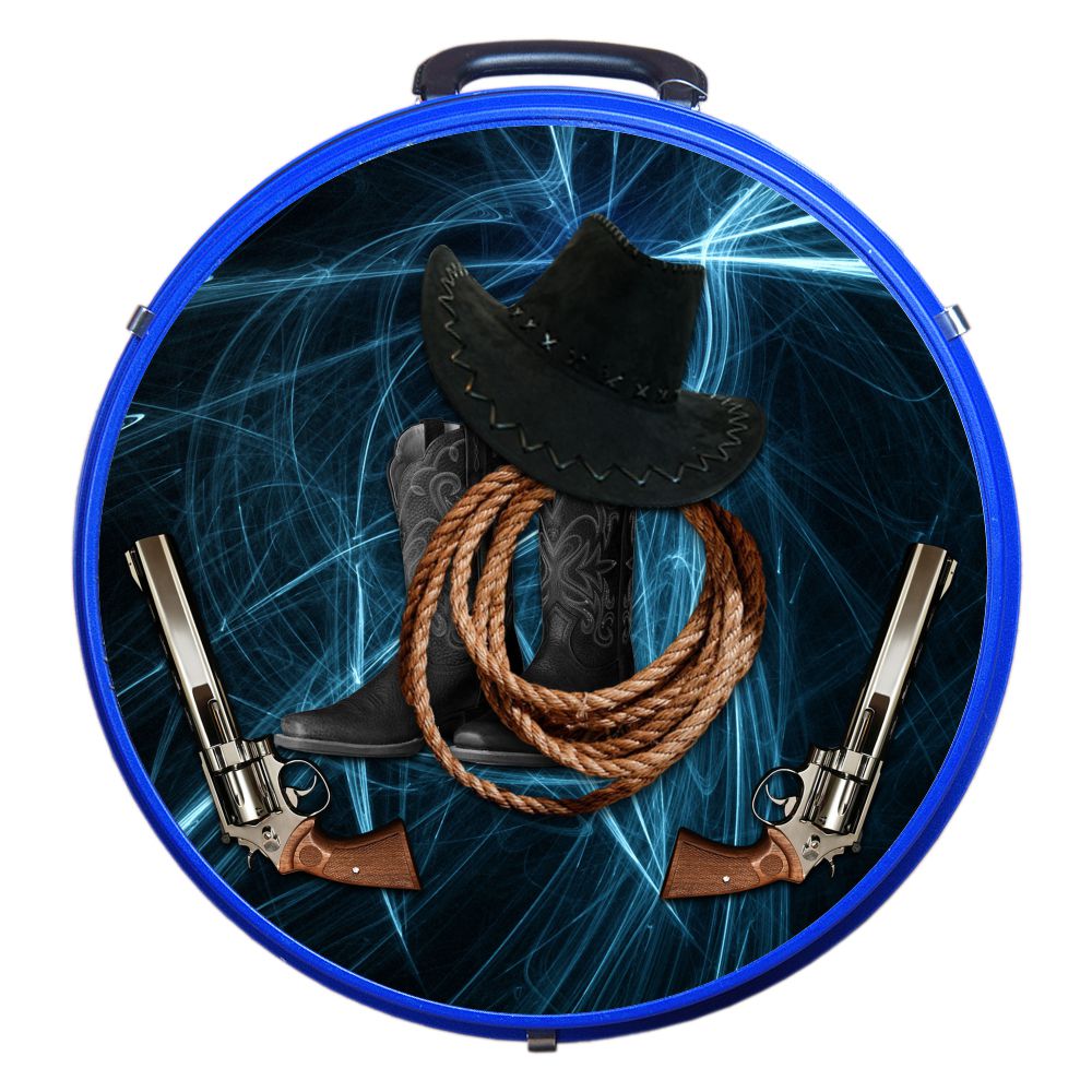 Hilason Medium 4 Rope Capacity Rope Can With Attractive Printed Genuine Leather Trim