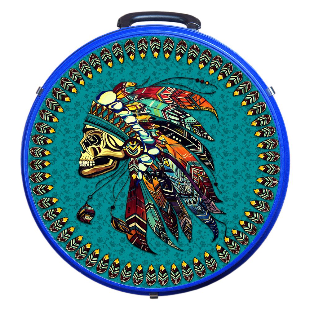 Hilason Medium 4 Rope Capacity Rope Can With Attractive Printed Genuine Leather Trim