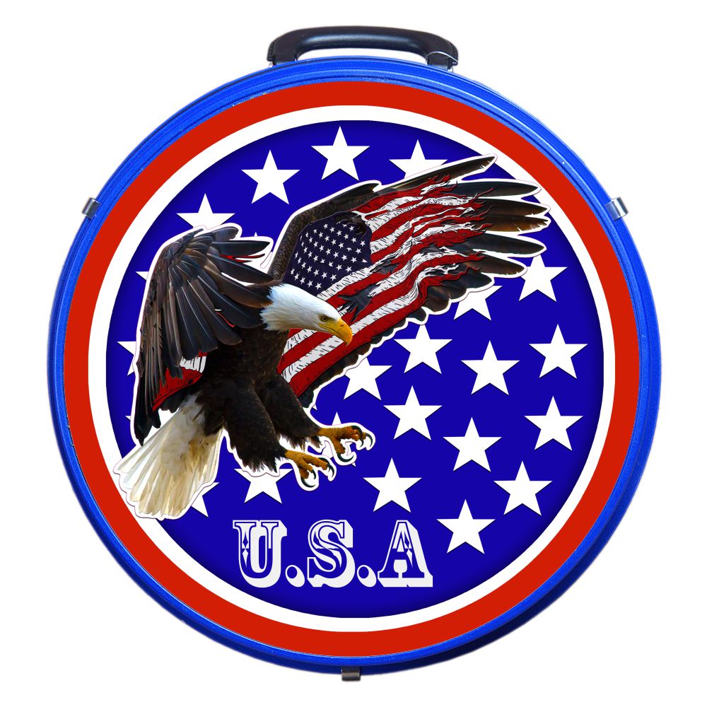 Hilason Medium 4 Rope Capacity Rope Can With Attractive Printed Genuine Leather Trim