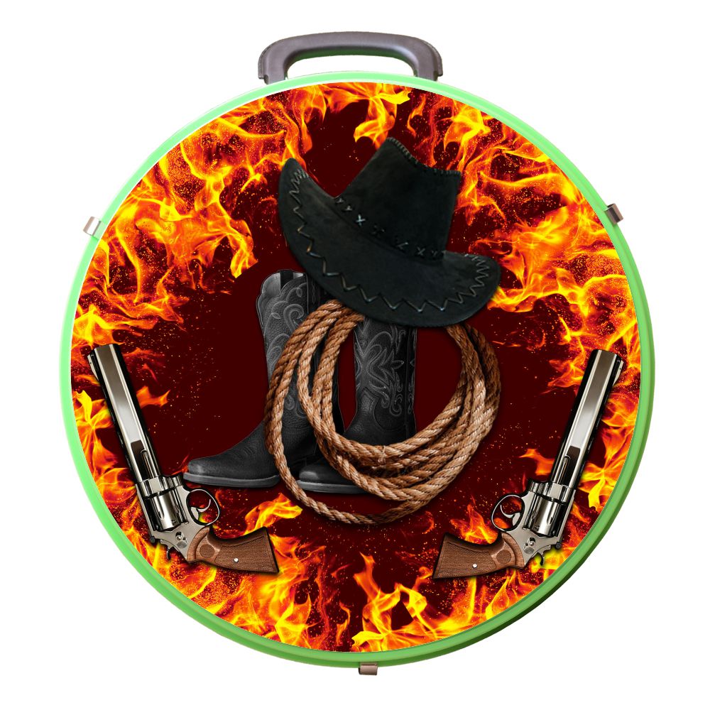 Hilason Medium 4 Rope Capacity Can With Attractive Printed Genuine Leather Trim