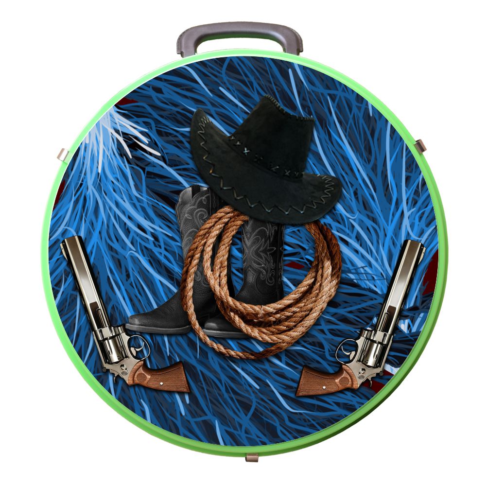 Hilason Medium 4 Rope Capacity Can With Attractive Printed Genuine Leather Trim