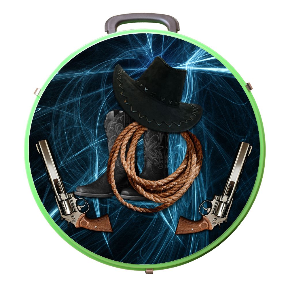 Hilason Medium 4 Rope Capacity Can With Attractive Printed Genuine Leather Trim