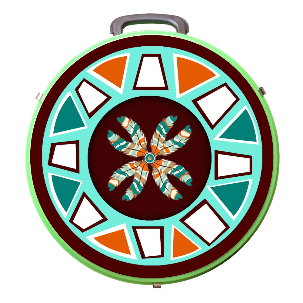 Hilason Medium 4 Rope Capacity Can With Attractive Printed Genuine Leather Trim