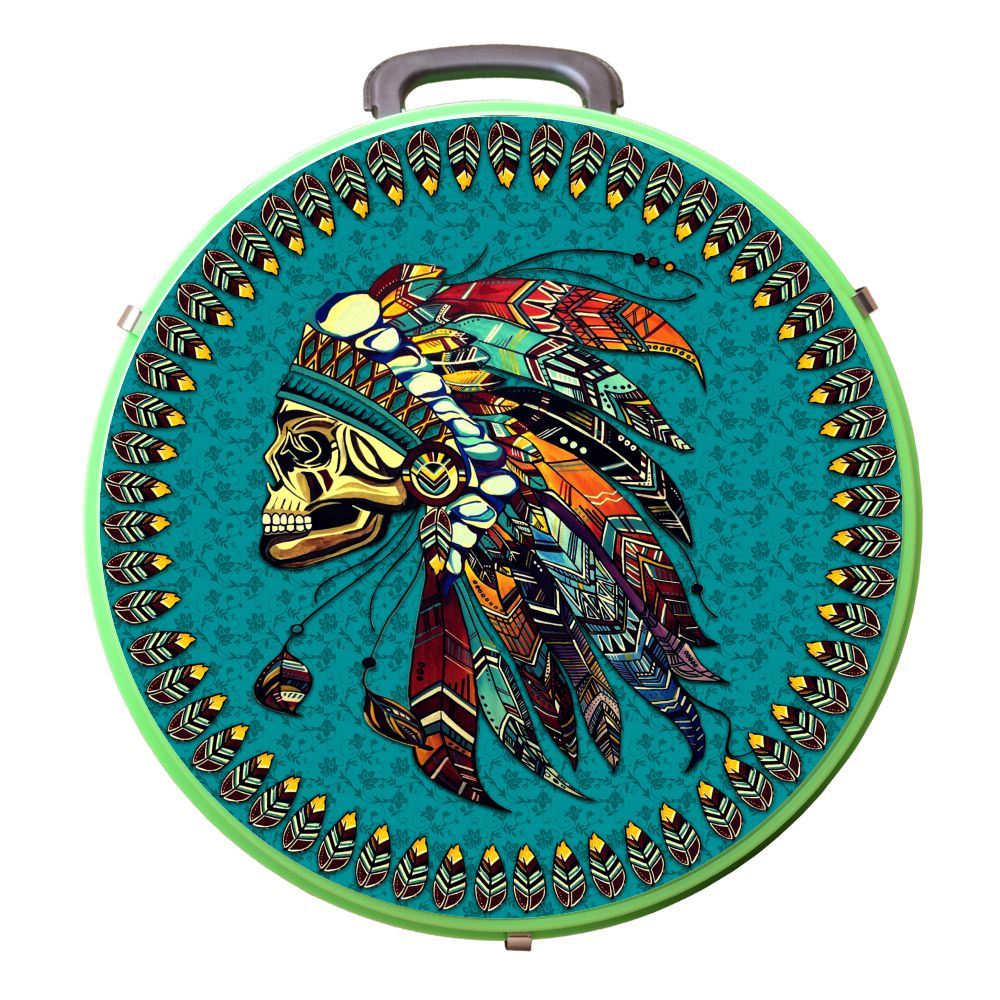 Hilason Medium 4 Rope Capacity Can With Attractive Printed Genuine Leather Trim