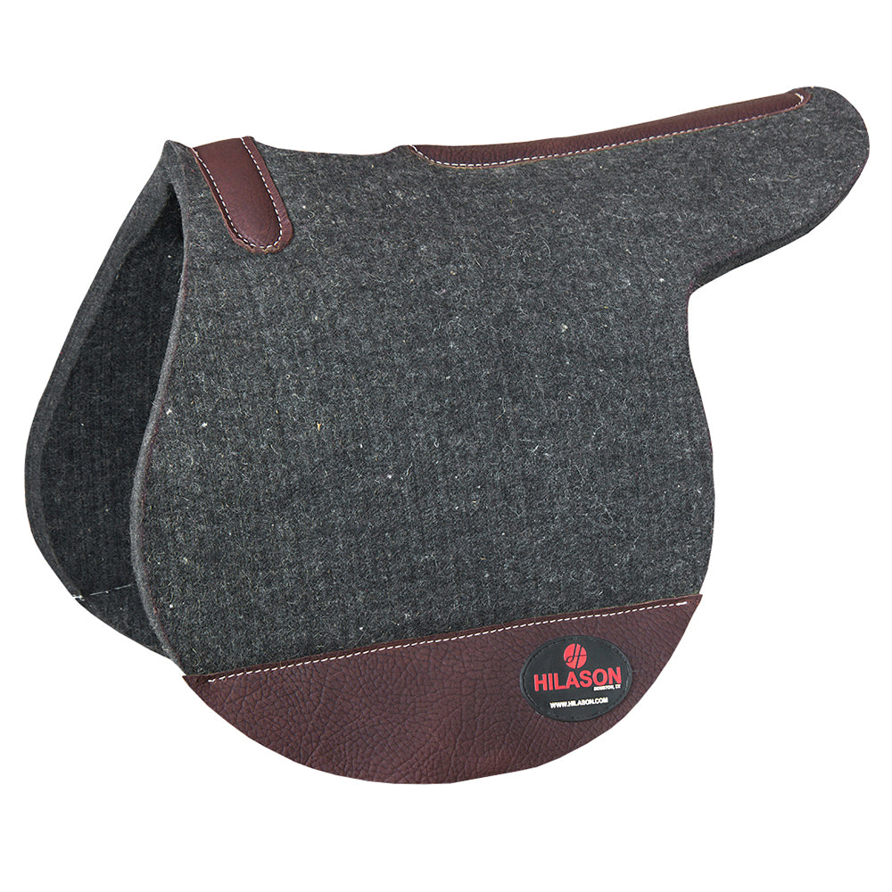 Made In Usa 100% Wool Felt Hilason English Charcoal Gray Horse Saddle Pad