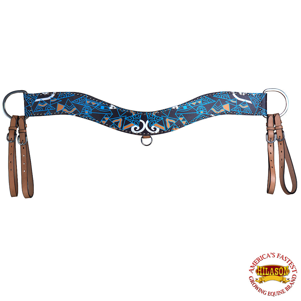 Hilason Western Horse Breast Collar American Leather Geomatric Pattern