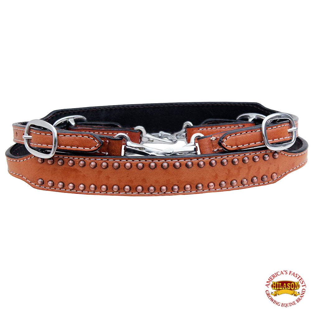 Hilason Horse Size Leather Breast Collar Wither Strap Tan Adjusts 24"-27"
