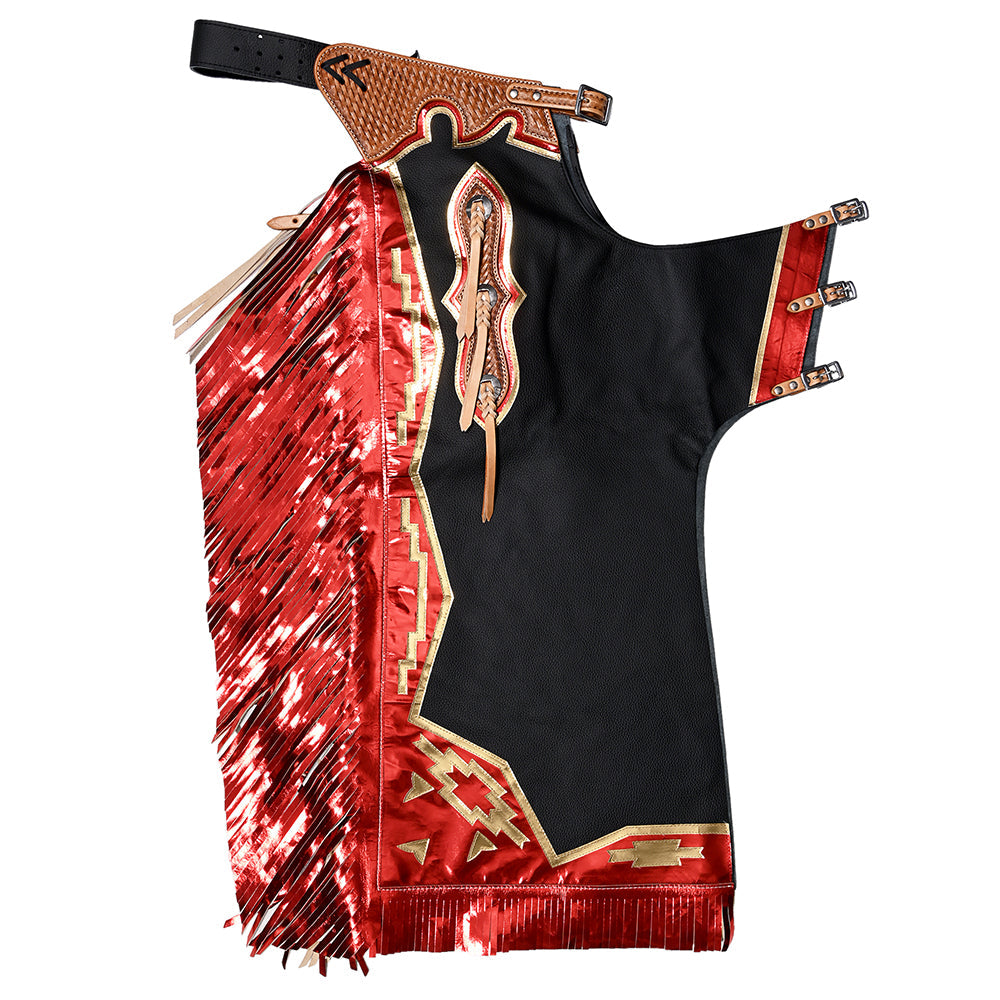 Hilason Handmade Genuine Leather Chaps Adult Handtooled Rodeo Bull Riding