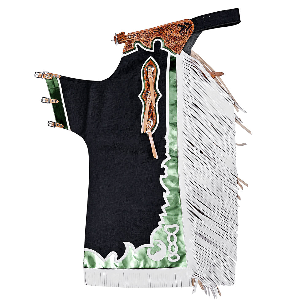 HILASON Western Horse Bull Riding Genuine Leather Rodeo Chaps