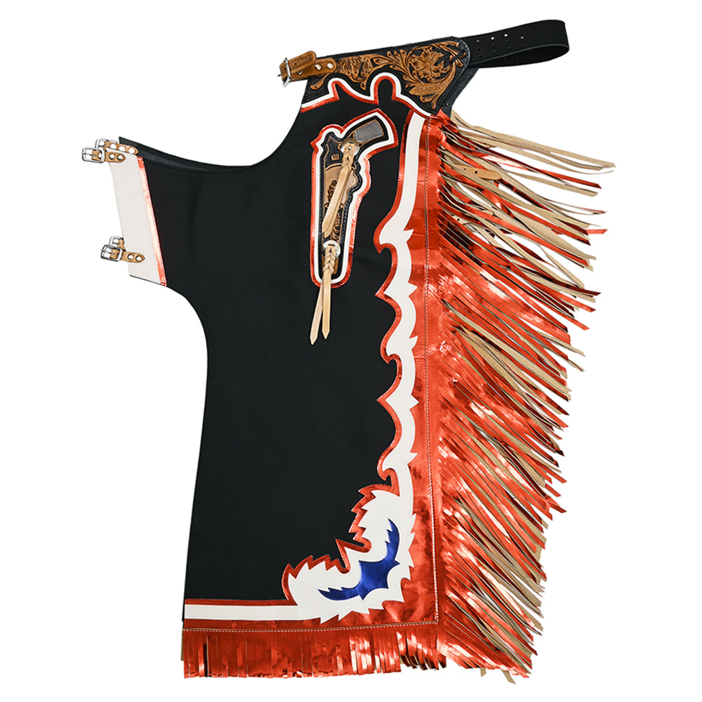 HILASON Western Horse Bull Riding Genuine Leather Rodeo Chaps