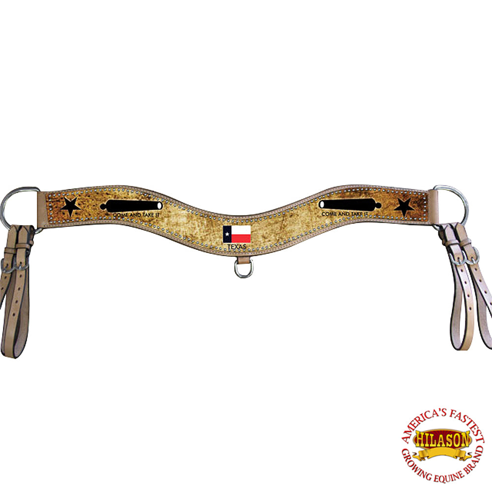 Hilason Western Horse Tripping Breast Collar Texas Flag American Leather