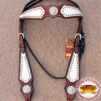 Hilason Western Horse Leather Headstall Brown
