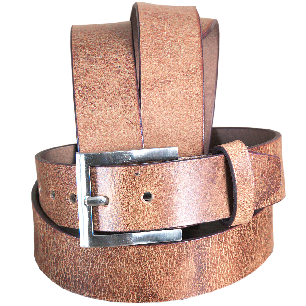 HILASON Western Genuine Leather Belt for Handmade Unisex Full Grain Heavy Duty Belt Tan