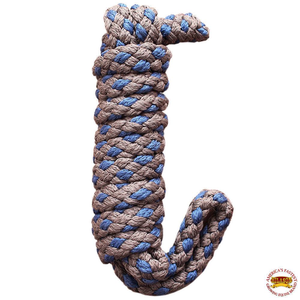 Hilason Horse Riding Poly Lead Rope Brown Tan 1/4" X 8 Ft.