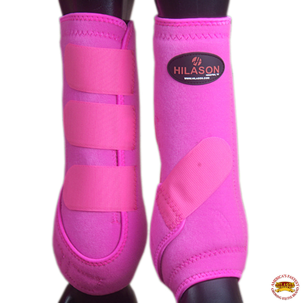 Hilason Horse Medicine Sports Boots Rear Hind Leg Pink