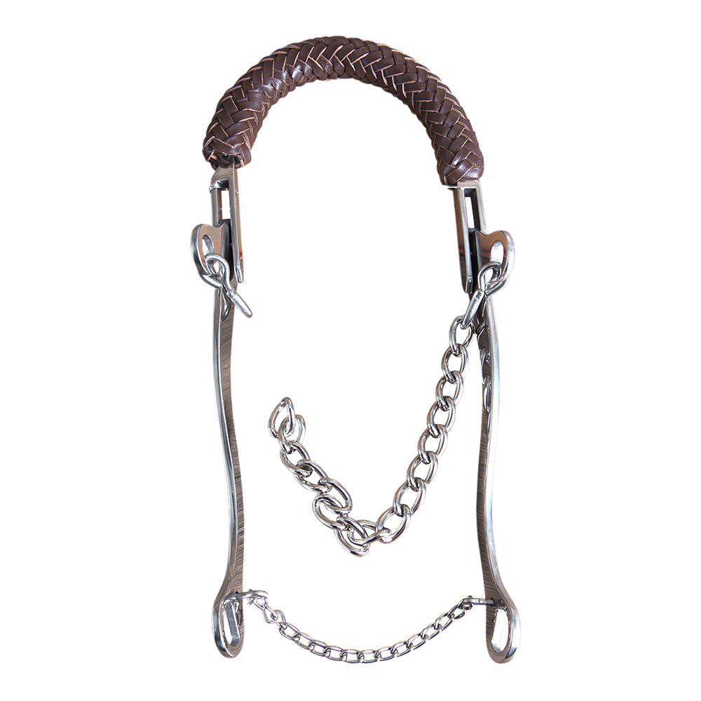 HILASON Western Horse Mouth Steel Engraved Shank 9-1/2" Cheek Hackamore Bit