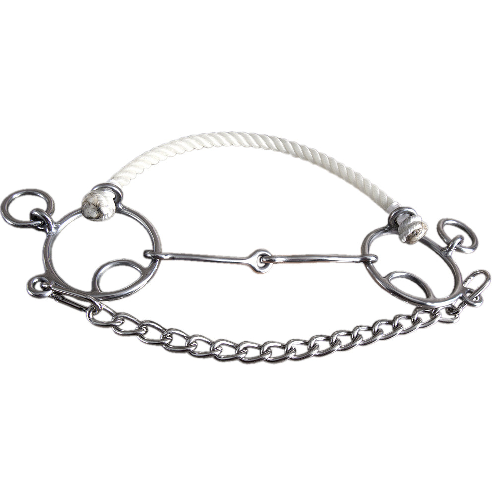 Hilason Western Horse Mouth Stainless Steel Ring Combo Snaffle Hackamore Bit