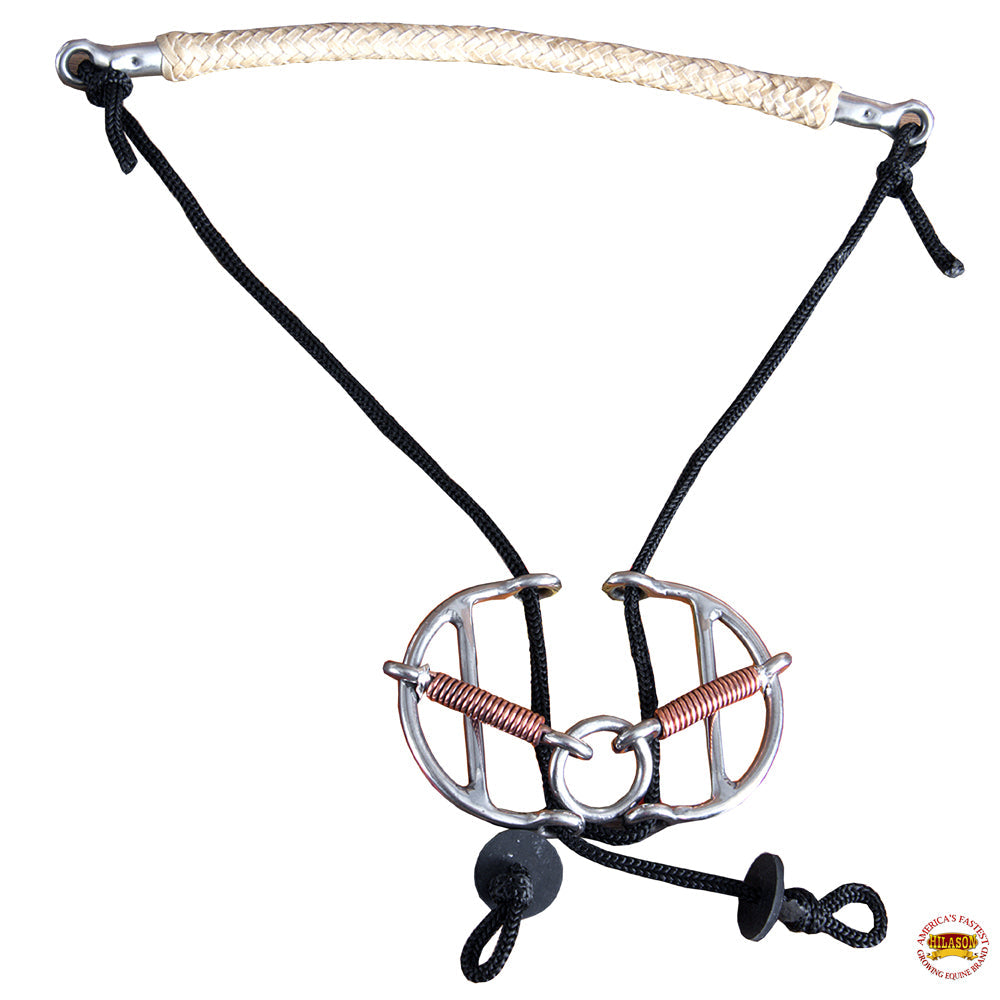 Hilason Western Stainless Steel Copper Wrapped Snaffle 5" Mouth Sliding Gag Bit