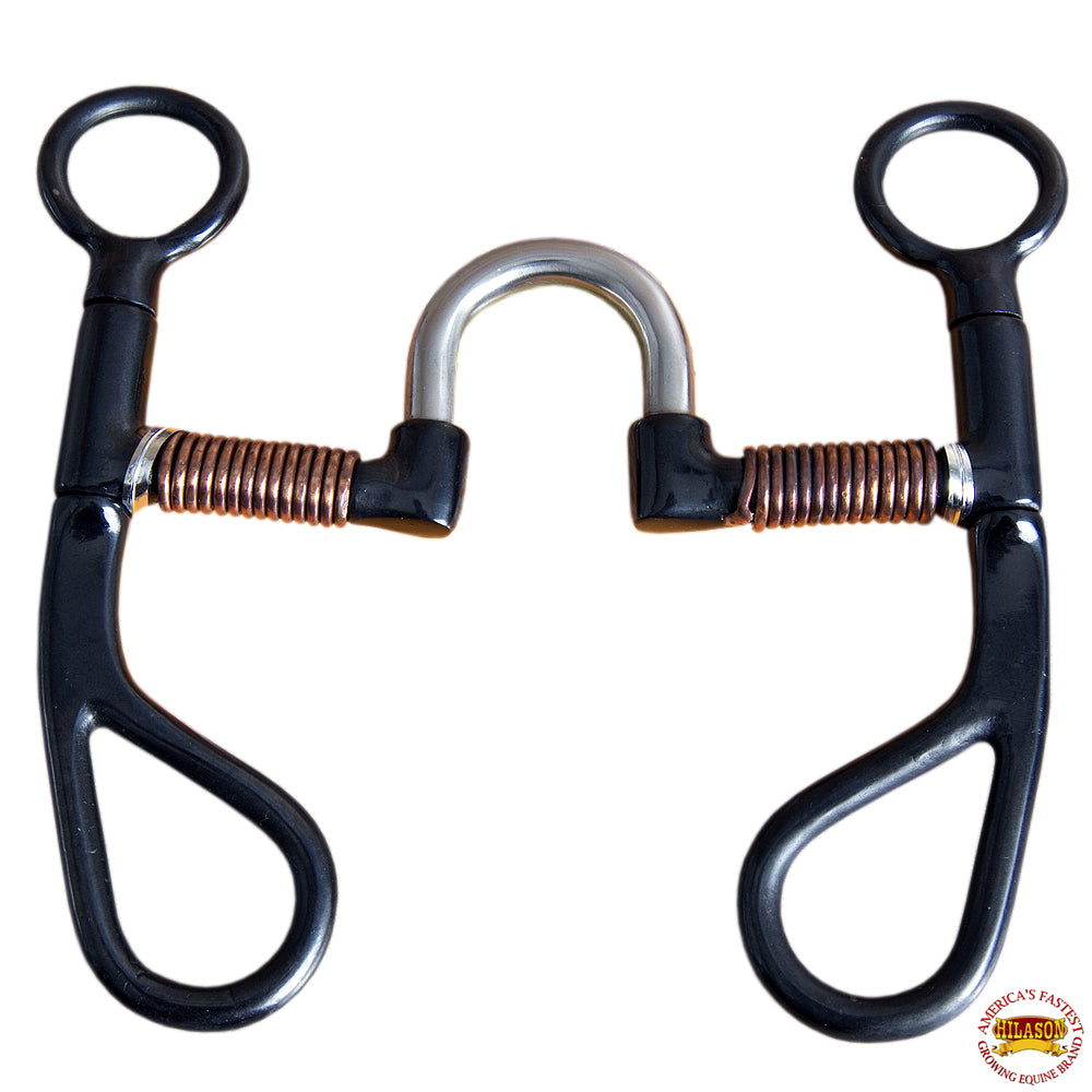 Hilason Black Steel Colt Copper Wire Wrap Correction Mouth Horse Bit