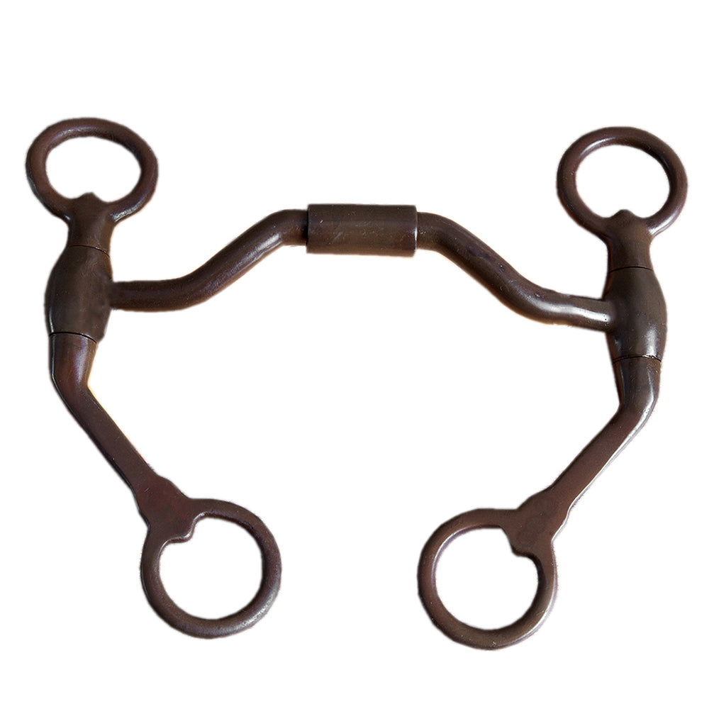 Hilason Brown Steel Western Tack Horse Curb Bit Low Port Loose Cheek
