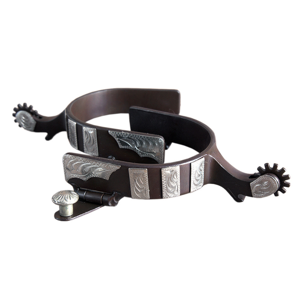 Hilason Western Tack Horse Riding Womens Spur Engraved Trim