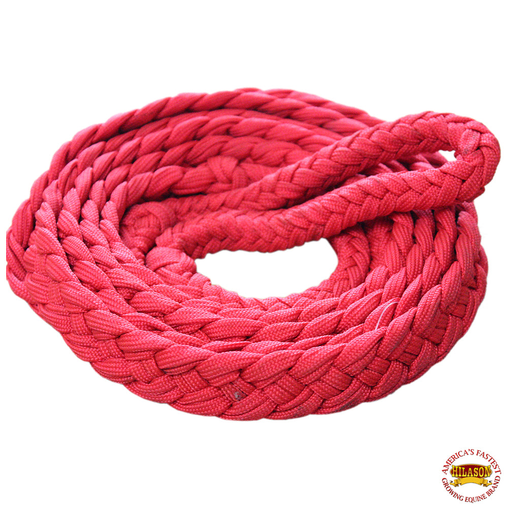1" X 8Ft Hilason Braided Poly Barrel Reins Horse Racing Flat Grip Knots