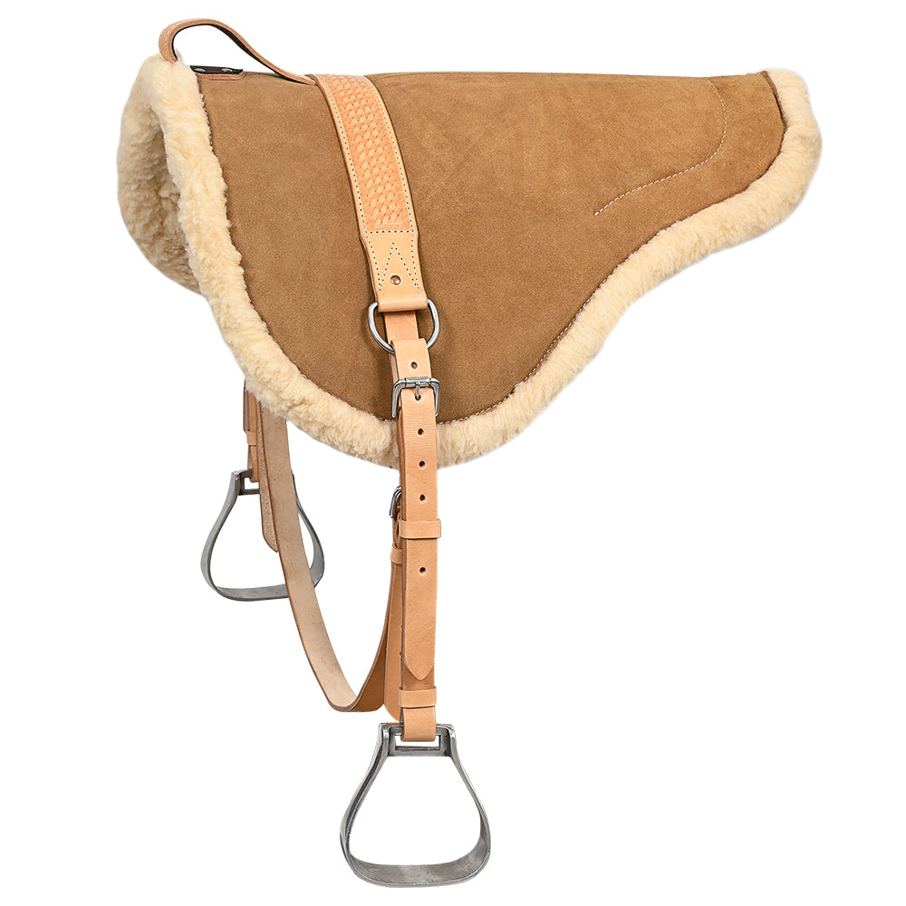 HILASON Natural Horsemanship Leather Bareback Western Treeless Saddle Pad | Pads Baretek Riding for Horses